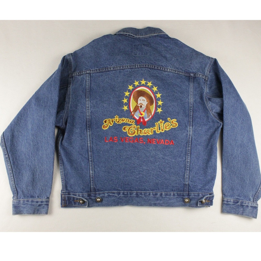 Vintage Arizona Charlie's Las Vegas Western‎ Americana Denim Trucker Jacket M